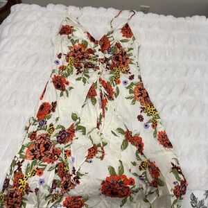 Free People Floral Dress - Cream, Red, Orange, Green, Purple